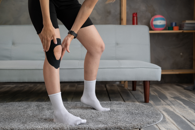 Rehabilitation Exercise with Knee Tape After Surgery